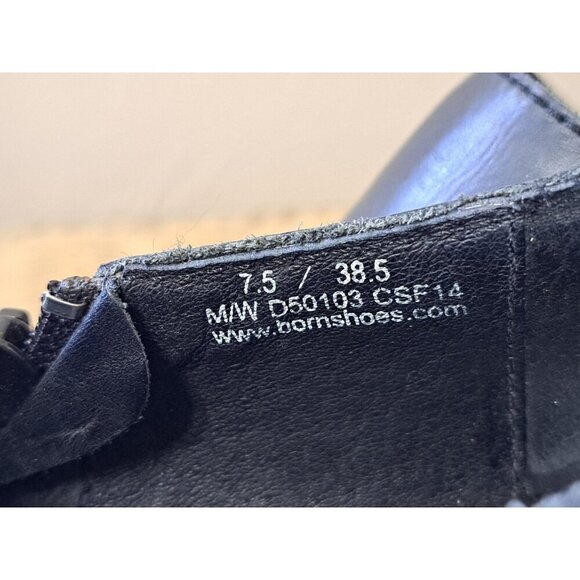 Born Women's Women's BLACK Size 7.5 Booties Leather Wing Tips - Picture 4 of 10